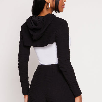 Geometric Patterned Shrug Sweatshirt