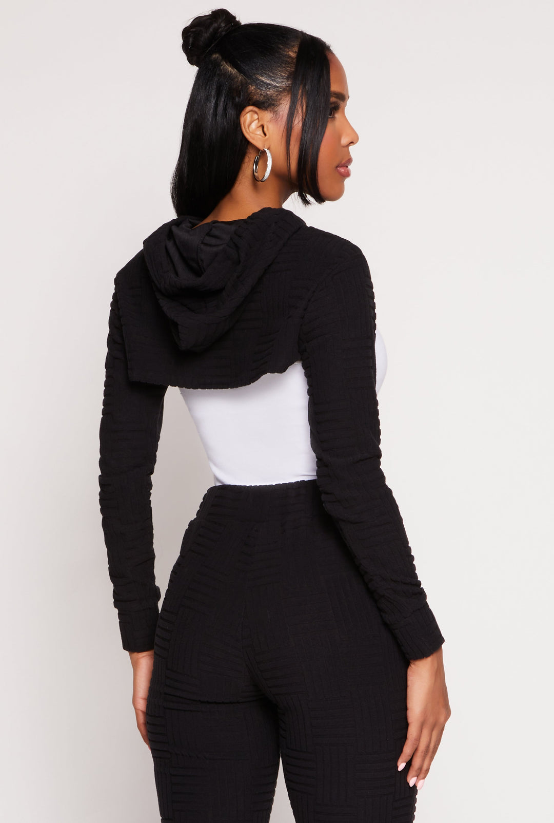 Geometric Patterned Shrug Sweatshirt