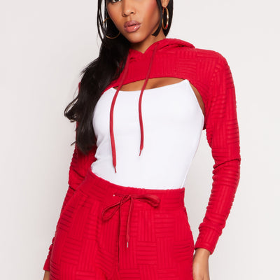 Geometric Patterned Shrug Sweatshirt