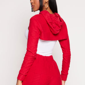 Geometric Patterned Shrug Sweatshirt