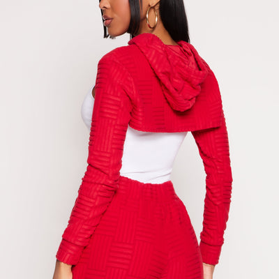 Geometric Patterned Shrug Sweatshirt