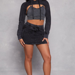 Fleece Cargo Pocket Mini Skirt