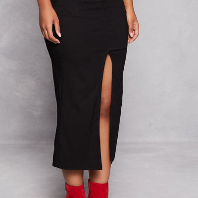 Hyperstretch Slit Front Skirt