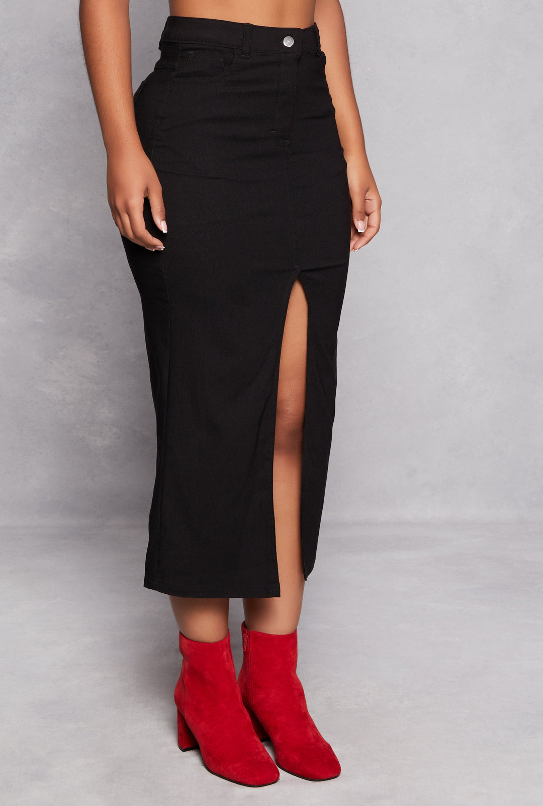 Hyperstretch Slit Front Skirt