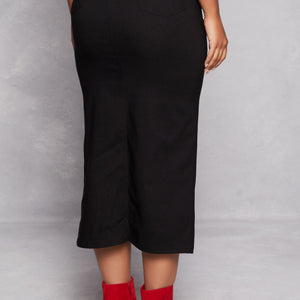Hyperstretch Slit Front Skirt