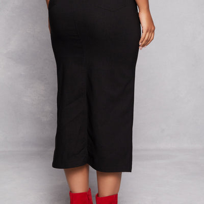 Hyperstretch Slit Front Skirt