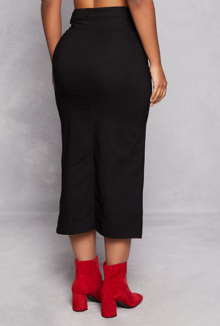 Hyperstretch Slit Front Skirt