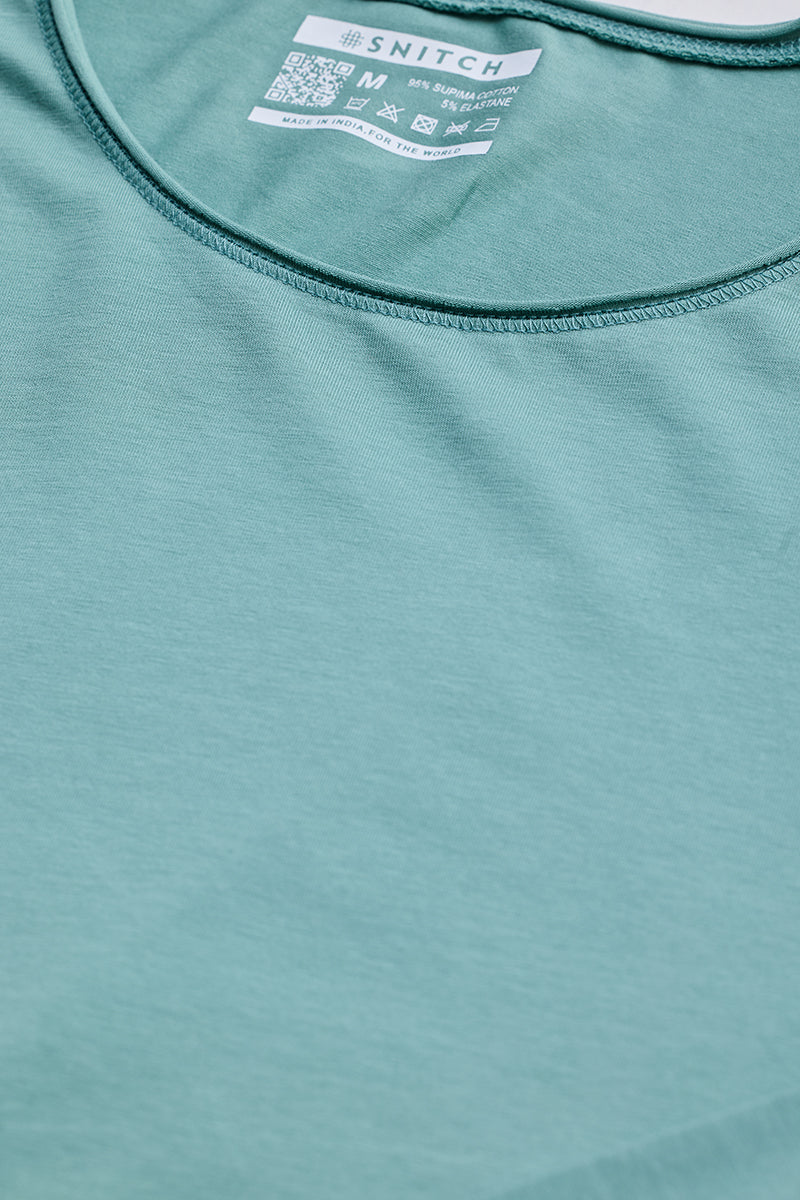 Turquoise Stretch Full Sleeve T-Shirt