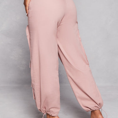 Twill Toggle Drawstring Cargo Joggers