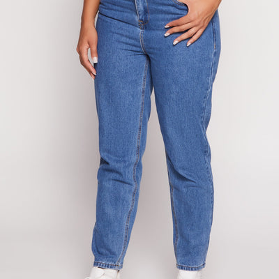 Paperbag Waist Straight Leg Jeans
