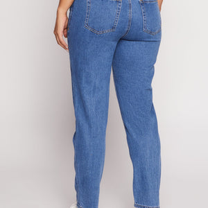 Paperbag Waist Straight Leg Jeans