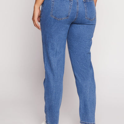 Paperbag Waist Straight Leg Jeans
