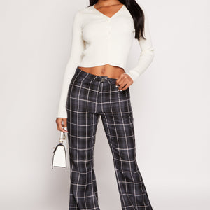 Almost Famous Plaid Flare Pants
