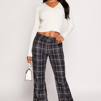 Almost Famous Plaid Flare Pants