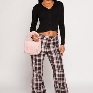 Almost Famous Plaid Flare Pants