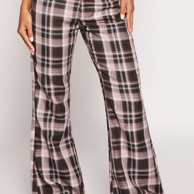 Almost Famous Plaid Flare Pants