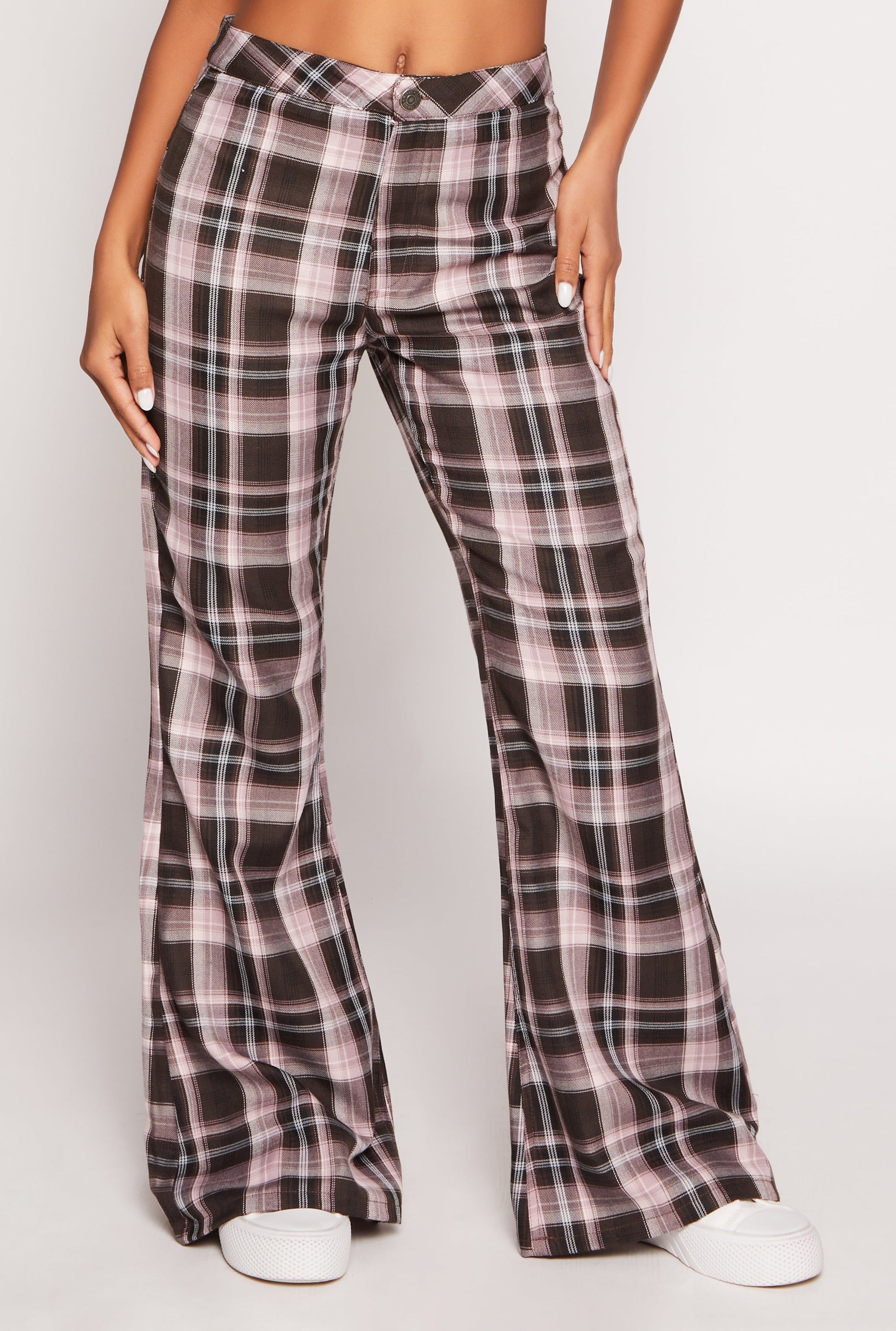 Almost Famous Plaid Flare Pants