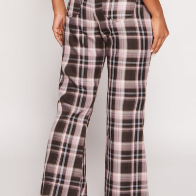 Almost Famous Plaid Flare Pants