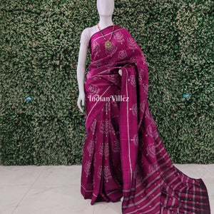 Magenta Odisha Ikat Contemporary Silk Saree