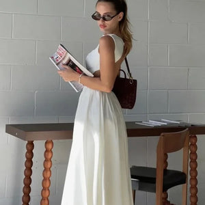 Selma A Line Midi Dress in White
