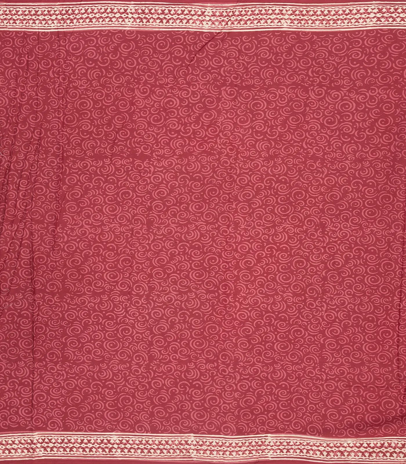 Brown Woven Jaipur Cotton Saree Printed With Floral  Motifs