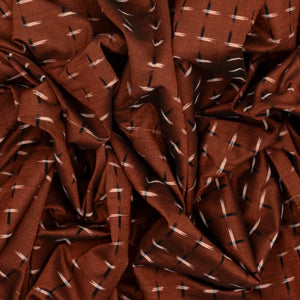 Dark Brown Handloom Orissa Cotton Saree With Tie & Dye Stripes