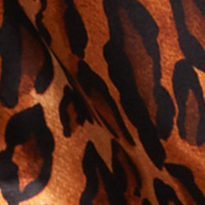 Satin Leopard Print Crop Top and Pants Set