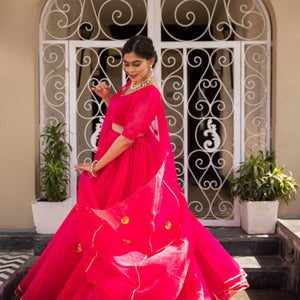 ORGANZA PUFF SLEEVES LEHENGA
