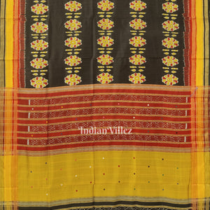 Black Kathiphera Odisha Ikat Khandua Silk Saree
