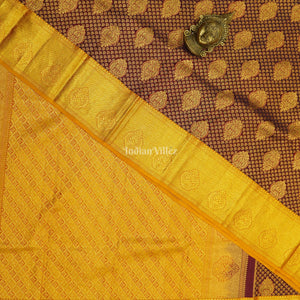 Maroon Golden Diamond Pure Kanjivaram Silk Saree