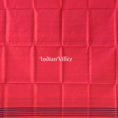 Wine with Orange Handwoven Soft Silk Saree