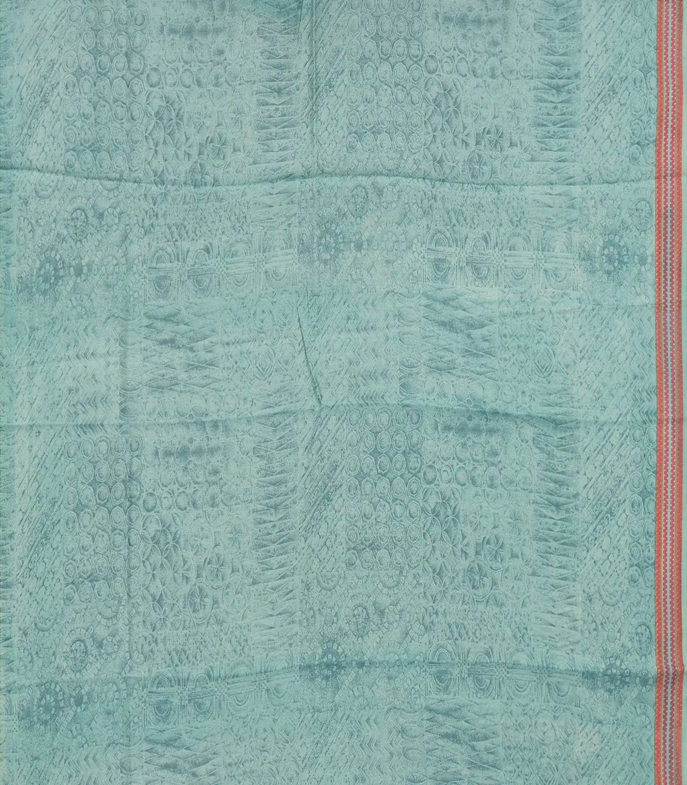 Light Blue Handloom Chanderi Cotton Saree With Printed Floral Motifs