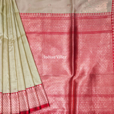 Handwoven Sandalwood Color Banarasi Katan Silk Saree