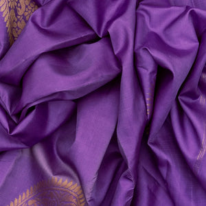 Lilac Handloom Kanchipuram Silk Saree With Vanasingaram Buttas