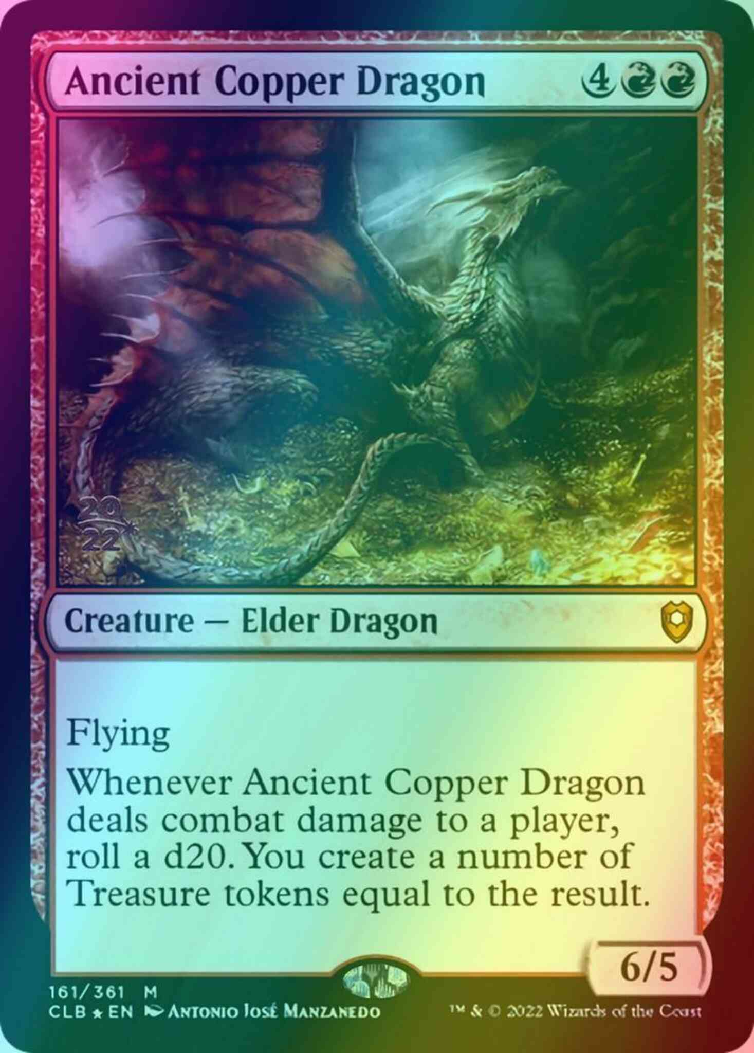 Ancient Copper Dragon [161s] [Prerelease] [Commander Legends: Battle for Baldur's Gate: Promos] [Foil]
