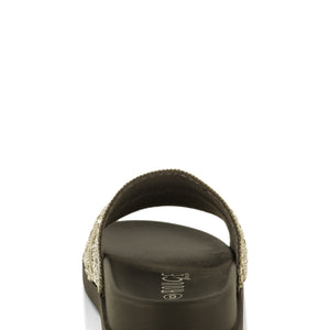 Studded Rhinestone Band Slide Sandals