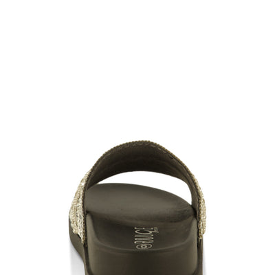 Studded Rhinestone Band Slide Sandals