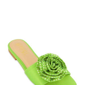 Rhinestone Rose Slide Sandals