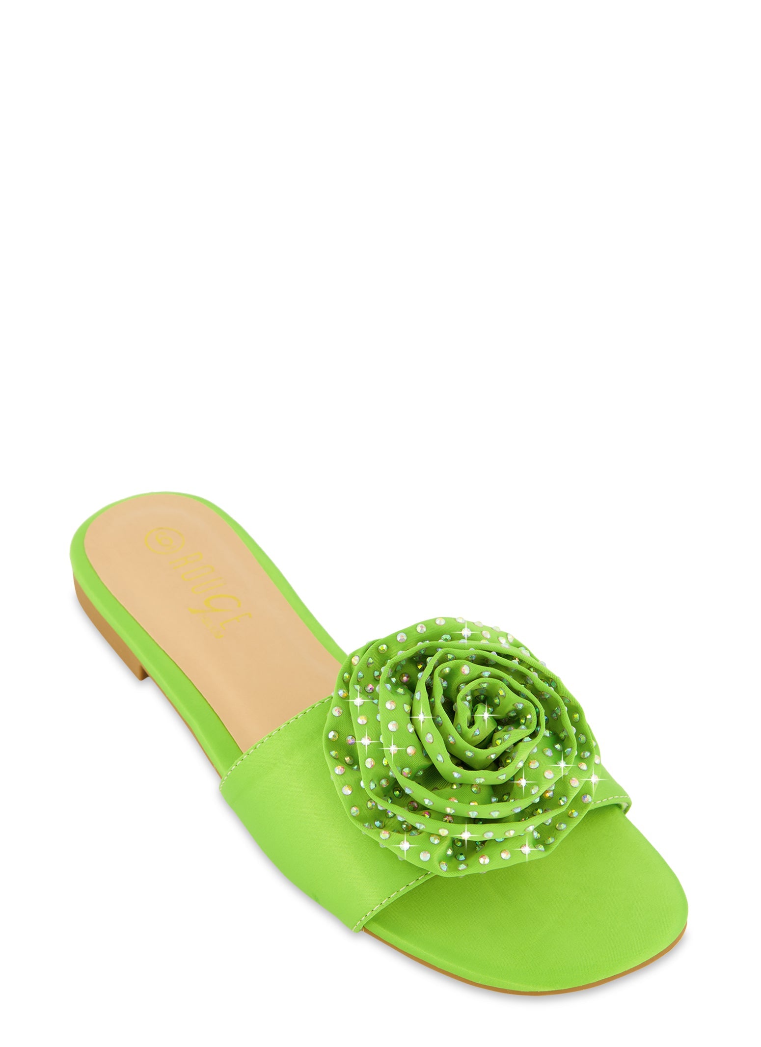 Rhinestone Rose Slide Sandals