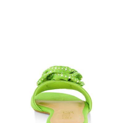Rhinestone Rose Slide Sandals