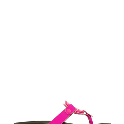 Geometric Rhinestone Pendant Platform Thong Sandals