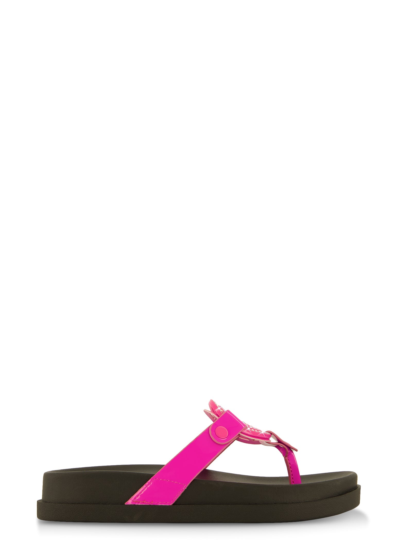 Geometric Rhinestone Pendant Platform Thong Sandals