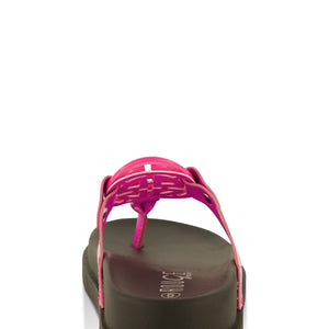 Geometric Rhinestone Pendant Platform Thong Sandals