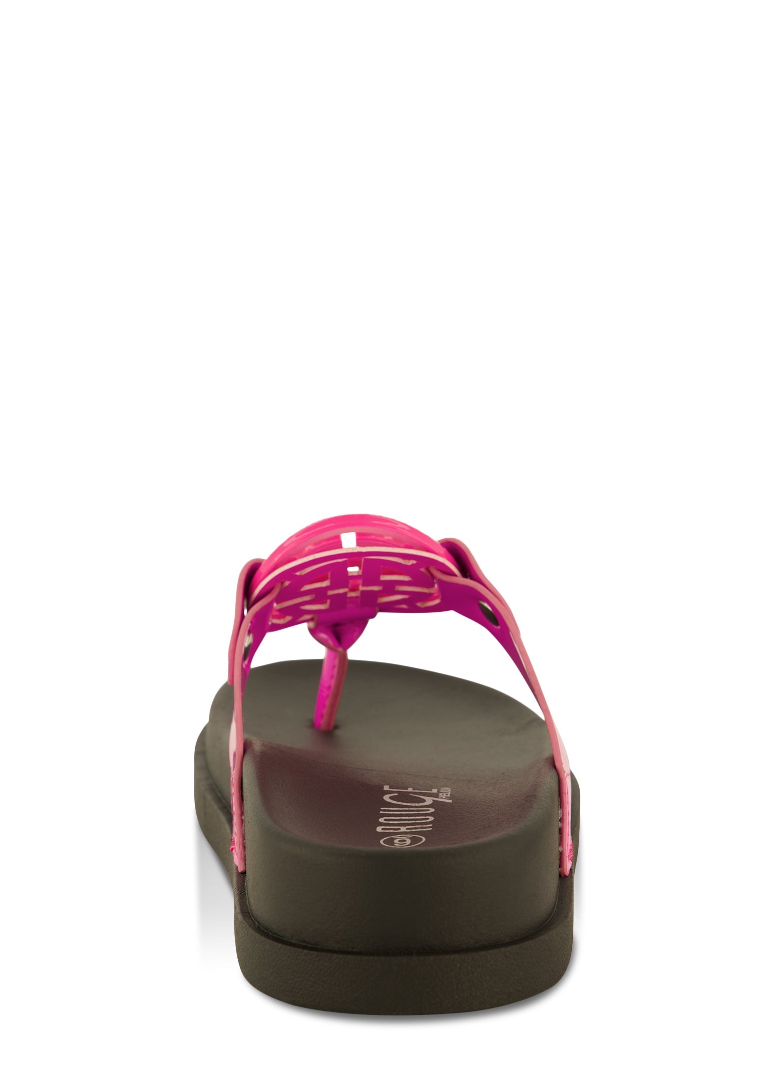 Geometric Rhinestone Pendant Platform Thong Sandals