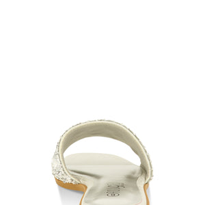 Embellished Square Toe Slide Sandals