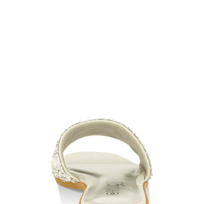 Embellished Square Toe Slide Sandals