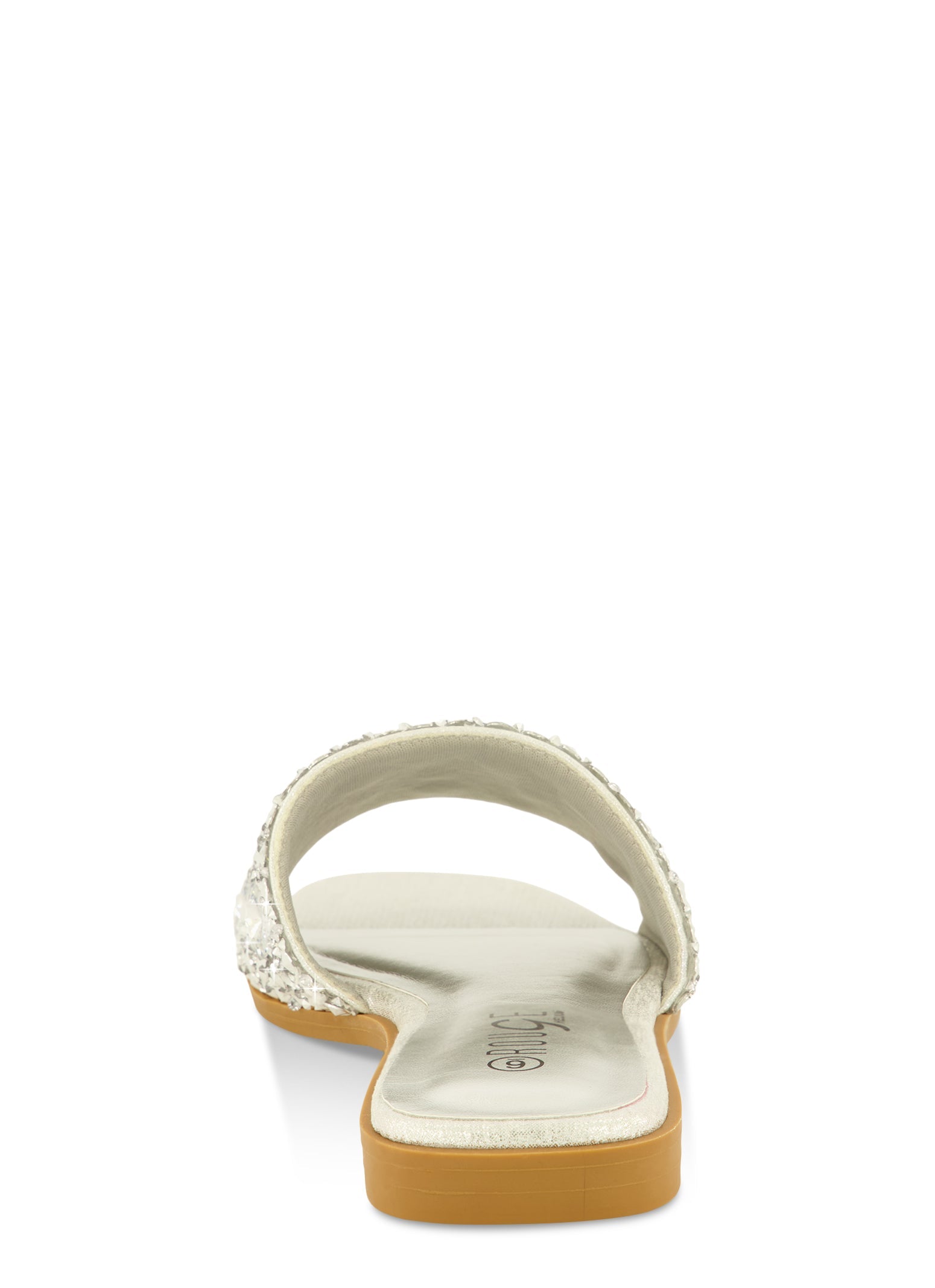 Embellished Square Toe Slide Sandals