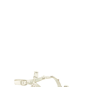 Studded Toe Loop Ankle Strap Sandals
