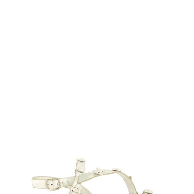 Studded Toe Loop Ankle Strap Sandals
