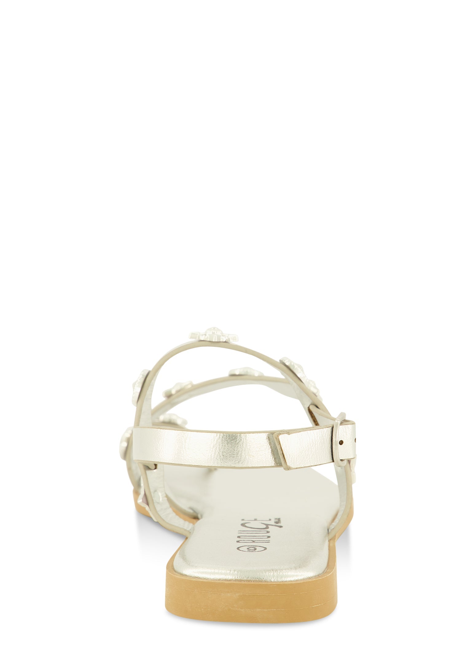 Studded Toe Loop Ankle Strap Sandals